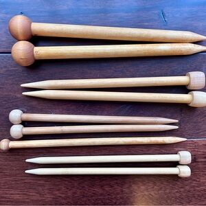 Wooden Knitting Needles Set – Clover Takumi Bamboo & Jumbo Birch Needles